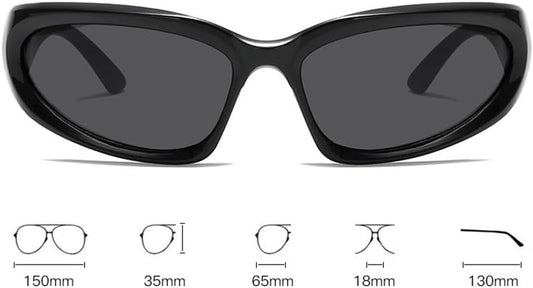 Y2K Wrap Around Oval Sunglasses for Women Men.