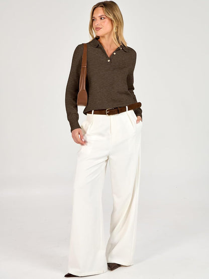 Soft Lightweight Cozy Feel. V Neck Button Shirts. Business Casual & Office Clothes.