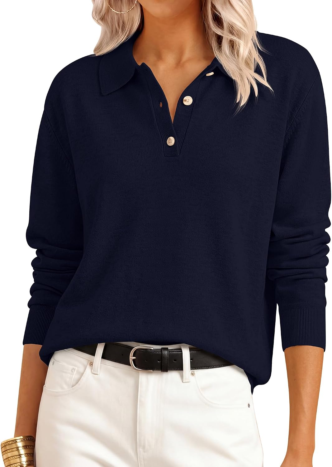 Soft Lightweight Cozy Feel. V Neck Button Shirts. Business Casual & Office Clothes.