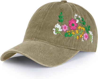 Trendy Woman's Hat. Adjustable. Soft. Breathable. Cute Flower Baseball Cap.