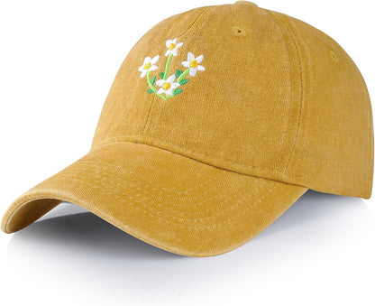 Trendy Woman's Hat. Adjustable. Soft. Breathable. Cute Flower Baseball Cap.