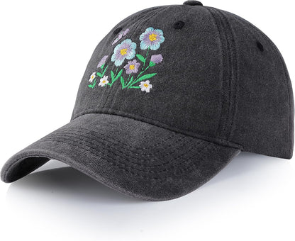Trendy Woman's Hat. Adjustable. Soft. Breathable. Cute Flower Baseball Cap.