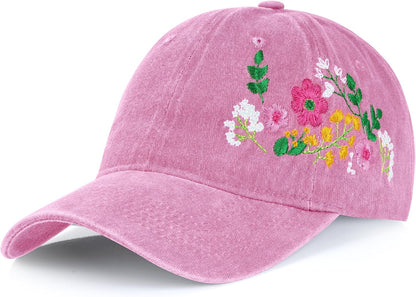 Trendy Woman's Hat. Adjustable. Soft. Breathable. Cute Flower Baseball Cap.