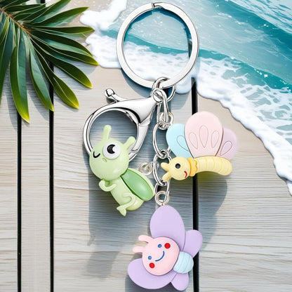 Cute Keychain Butterfly Bee Sunflower Keyring Bag Charms for Handbags Purses Backpacks Car Keys