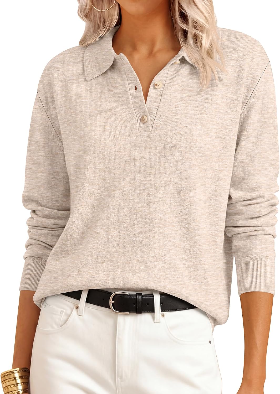 Soft Lightweight Cozy Feel. V Neck Button Shirts. Business Casual & Office Clothes.