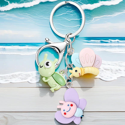 Cute Keychain Butterfly Bee Sunflower Keyring Bag Charms for Handbags Purses Backpacks Car Keys