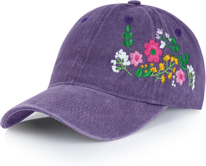 Trendy Woman's Hat. Adjustable. Soft. Breathable. Cute Flower Baseball Cap.