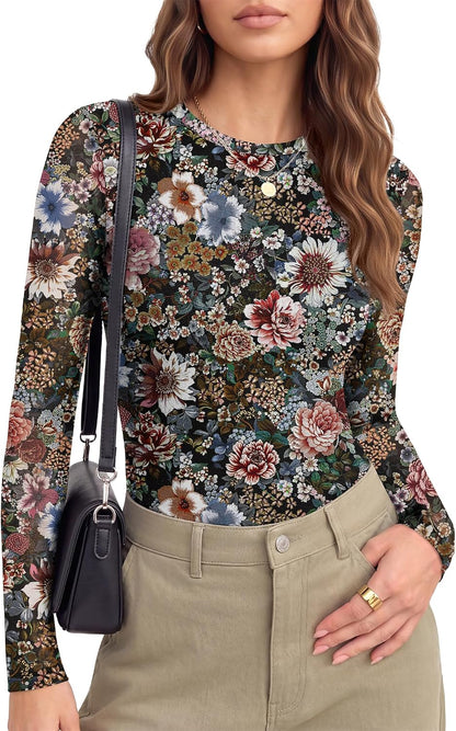 Floral Pattern. Sheer Tulle. See Though Tees. Going Out Clothes. Super Stretchy Outfits.